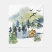 Couverture Polaire Scène forestière à l'aquarelle (Devant)