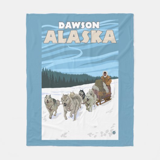 Couverture Polaire Scène Sledding de chien - Dawson, Alaska (Devant)