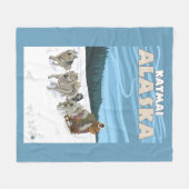 Couverture Polaire Scène Sledding de chien - Katmai, Alaska (Devant (Horizontal))