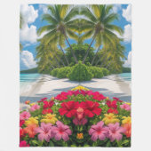 Couverture Polaire Scène Tropicale De Plage Jeu Blanche (Devant)