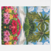 Couverture Polaire Scène Tropicale De Plage Jeu Blanche (Devant (Horizontal))
