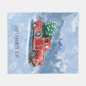 Couverture Polaire Scène vintage de camion de Noël (Devant (Horizontal))