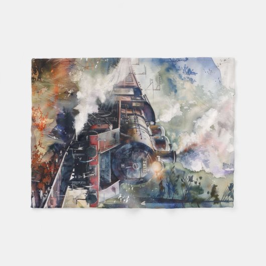 Couverture Polaire Scenic Landscape with Train (Devant (Horizontal))