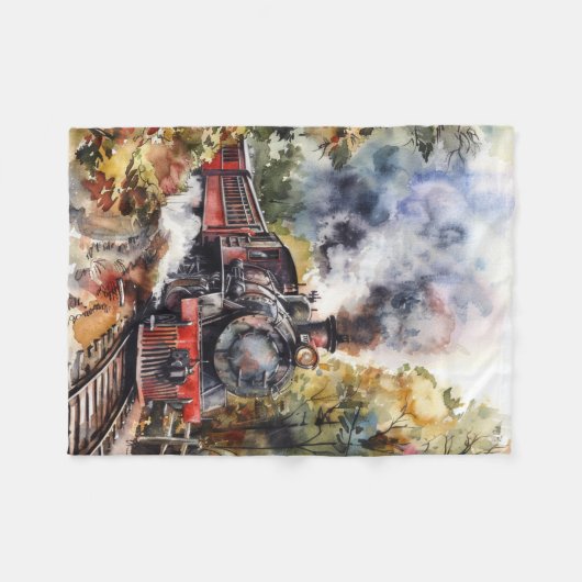 Couverture Polaire Scenic Landscape with Train (Devant (Horizontal))