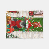 Couverture Polaire Schnauzer Chien Noël (Devant (Horizontal))