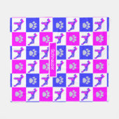 Couverture Polaire Schnauzer Chien & Paw Hot Pink et Blue (Devant (Horizontal))
