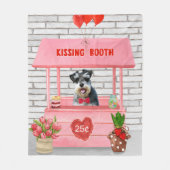 Couverture Polaire Schnauzer Chien Valentine's Day Kissing Booth (Devant)