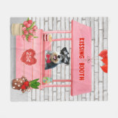 Couverture Polaire Schnauzer Chien Valentine's Day Kissing Booth (Devant (Horizontal))