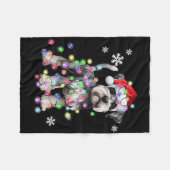 Couverture Polaire Schnauzer Dog Reindeer Christmas Lights Ugly Xmas (Devant (Horizontal))