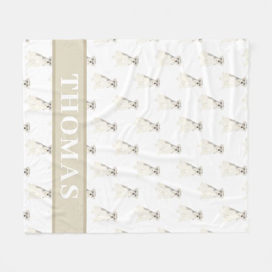 Couverture Polaire Schnauzer (Gris et Blanc) (Devant (Horizontal))