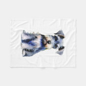 Couverture Polaire Schnauzer miniature d'aquarelle (Devant (Horizontal))