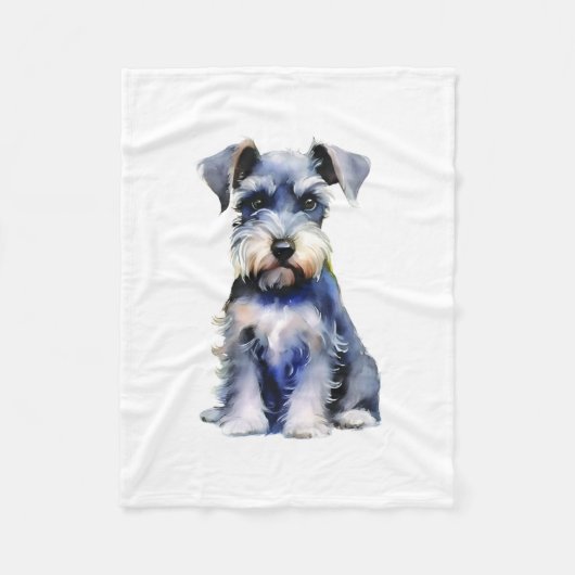 Couverture Polaire Schnauzer miniature d'aquarelle (Devant)