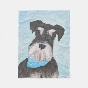 Couverture Polaire Schnauzer (Miniature) Peinture - Joli chien origin