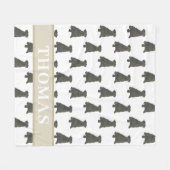 Couverture Polaire Schnauzer personnalisé (noir) (Devant (Horizontal))