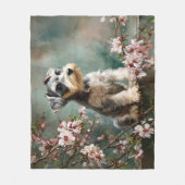 Couverture Polaire Schnauzer Puppy Among Spring Cherry Blossoms (Devant)