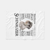 Couverture Polaire Schnauzer Traits Fleece Blanche (Devant (Horizontal))