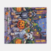 Couverture Polaire Schnauzer Trick-or-Treating in Halloween Costumes (Devant (Horizontal))