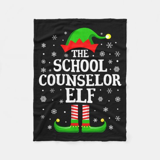 Couverture Polaire School Counselor Elf Funny Christmas Family Matchi (Devant)