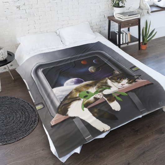 Couverture Polaire Sci-Fi Cute Chat
