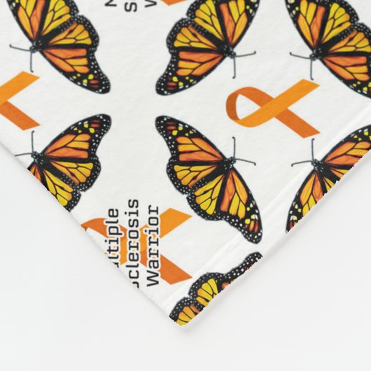 Couverture Polaire Sclérose en plaques MS guerrier avec papillons (Coin)