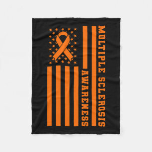 Couverture Polaire Sclérose Ms Awareness Patriotique Usa American Fla