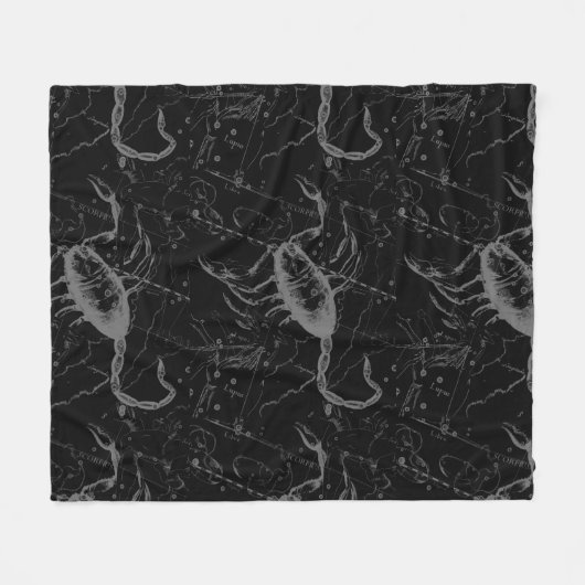 Couverture Polaire Scorpio Constellation Hevelius 1690 sur Black (Devant (Horizontal))