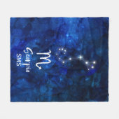 Couverture Polaire Scorpio Zodiac Constellation Bleu Galaxie Monogram (Devant (Horizontal))