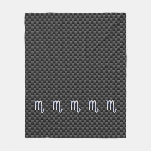 Couverture Polaire Scorpio Zodiac Sign on Carbon Fibre Print (Devant)