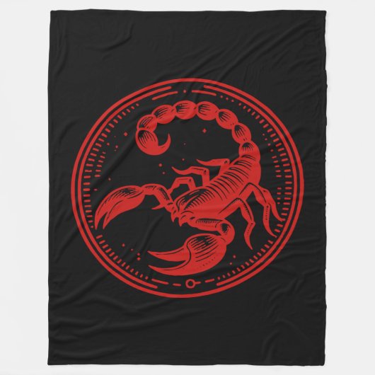 Couverture Polaire Scorpion rouge Astrologie Scorpion SIGNE Zodiaque (Devant)