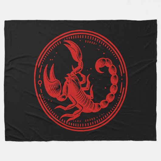 Couverture Polaire Scorpion rouge Astrologie Scorpion SIGNE Zodiaque (Devant (Horizontal))