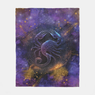 Couverture Polaire Scorpion Signe du zodiaque Dessin à l'aquarelle
