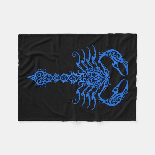 Couverture Polaire Scorpion tribal bleu complexe (Devant (Horizontal))