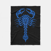 Couverture Polaire Scorpion tribal bleu complexe (Devant)