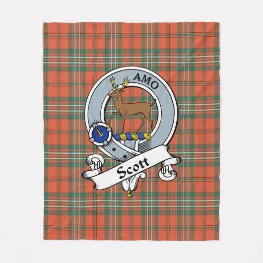 Couverture Polaire Scott Ancien Clan Badge Tartan Plaid (Devant)