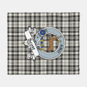 Couverture Polaire Scott Black - Blanc Ancien Clan Badge Tartan Plai (Devant (Horizontal))