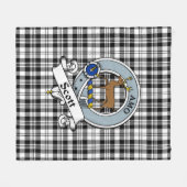 Couverture Polaire Scott Black - Blanc Moderne Clan Badge Tartan Plai (Devant (Horizontal))