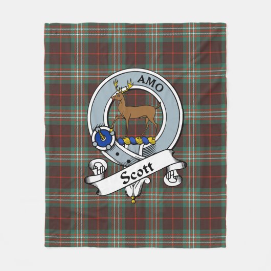 Couverture Polaire Scott Brown Ancien Clan Badge Tartan Plaid (Devant)