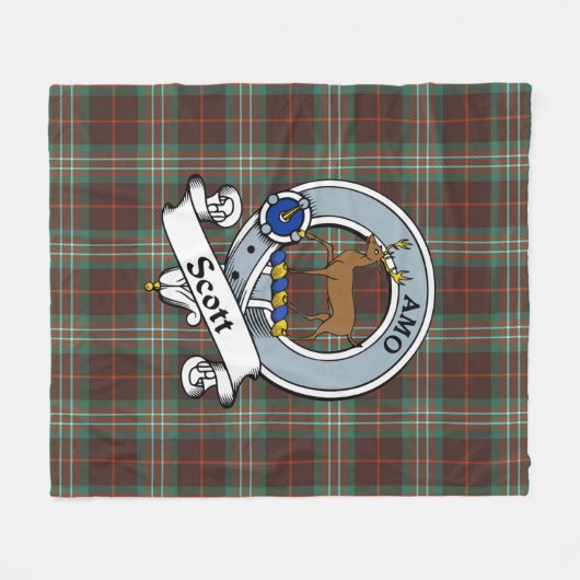 Couverture Polaire Scott Brown Ancien Clan Badge Tartan Plaid (Devant (Horizontal))