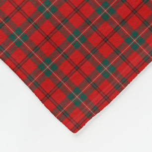Couverture Polaire Scott Clan Red et Forest Green Tartan