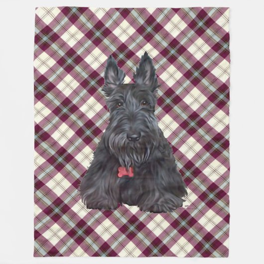 Couverture Polaire Scottie sur Tartan (Devant)