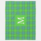 Couverture Polaire Scottish green &blue Plaid monogram (Devant)