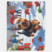 Couverture Polaire Scottish Terrier coule la neige avec le Casquette  (Devant)