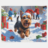 Couverture Polaire Scottish Terrier coule la neige avec le Casquette  (Devant (Horizontal))