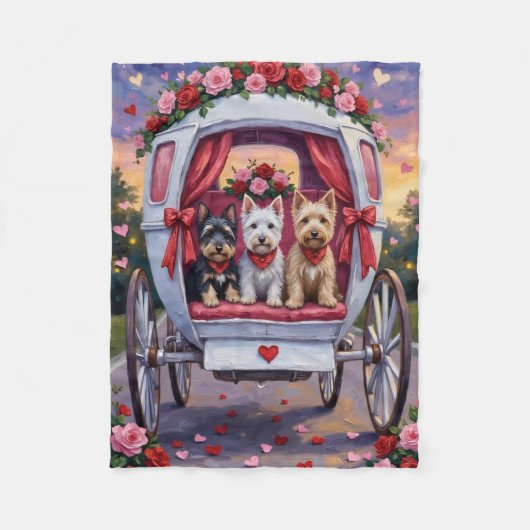 Couverture Polaire Scottish Terrier Dog Valentine's Day (Devant)
