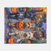 Couverture Polaire Scottish Terrier Dogs in Halloween Costumes (Devant (Horizontal))