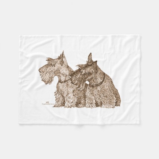 Couverture Polaire Scottish Terriers (Devant (Horizontal))