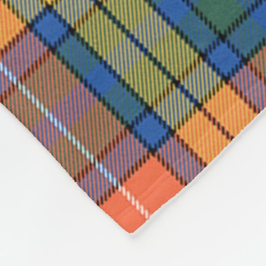 Couverture Polaire Scotts Buchanan Ancien Tartan Plaid (Coin)