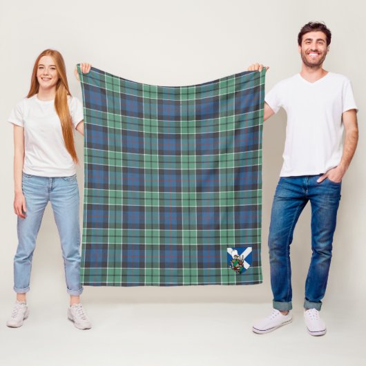Couverture Polaire Scotts Leslie Chasse Ancien Tartan Plaid (En situation)