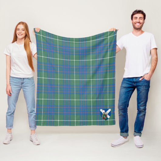Couverture Polaire Scotts MacIntyre Chasse Ancien Tartan Plaid (En situation)