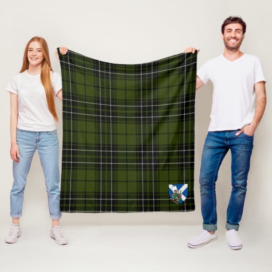 Couverture Polaire Scotts MacLean Chasse Tartan Plaid (En situation)
